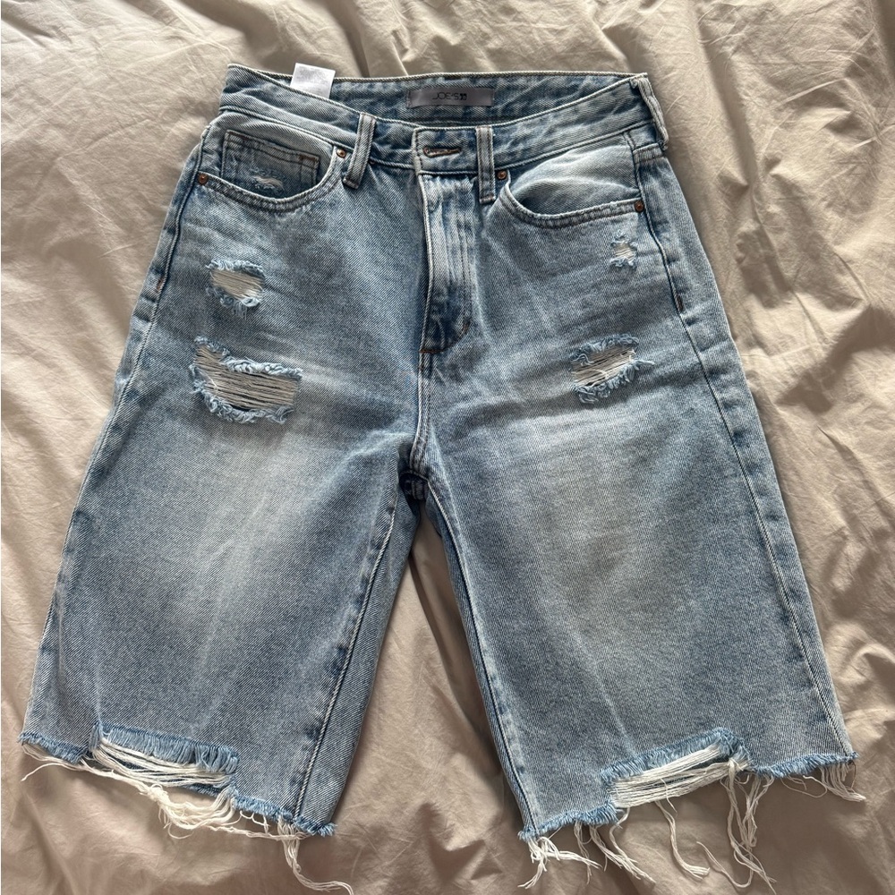 Joe's Jeans Light Blue Distressed Jean Shorts
